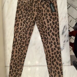 BLANK NYC The Reade Crop Skinny Size 27 NWT Leopard Print Brown & Black $98 Ret